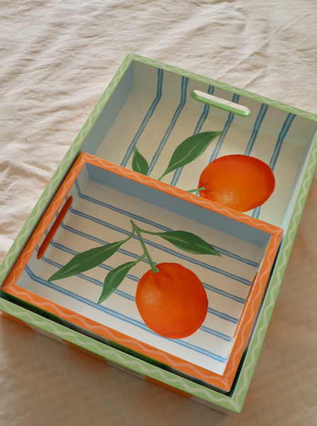 Orange Trays (Set of 2)