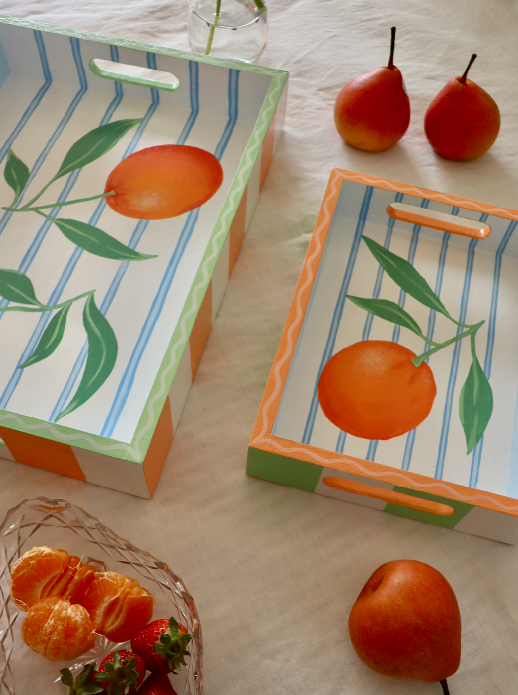 Orange Trays (Set of 2)