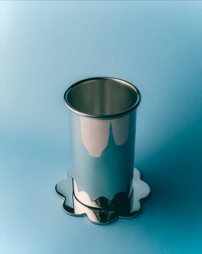 Marla Primrose Scallop Silver Plate Bud Vase – detail close-up