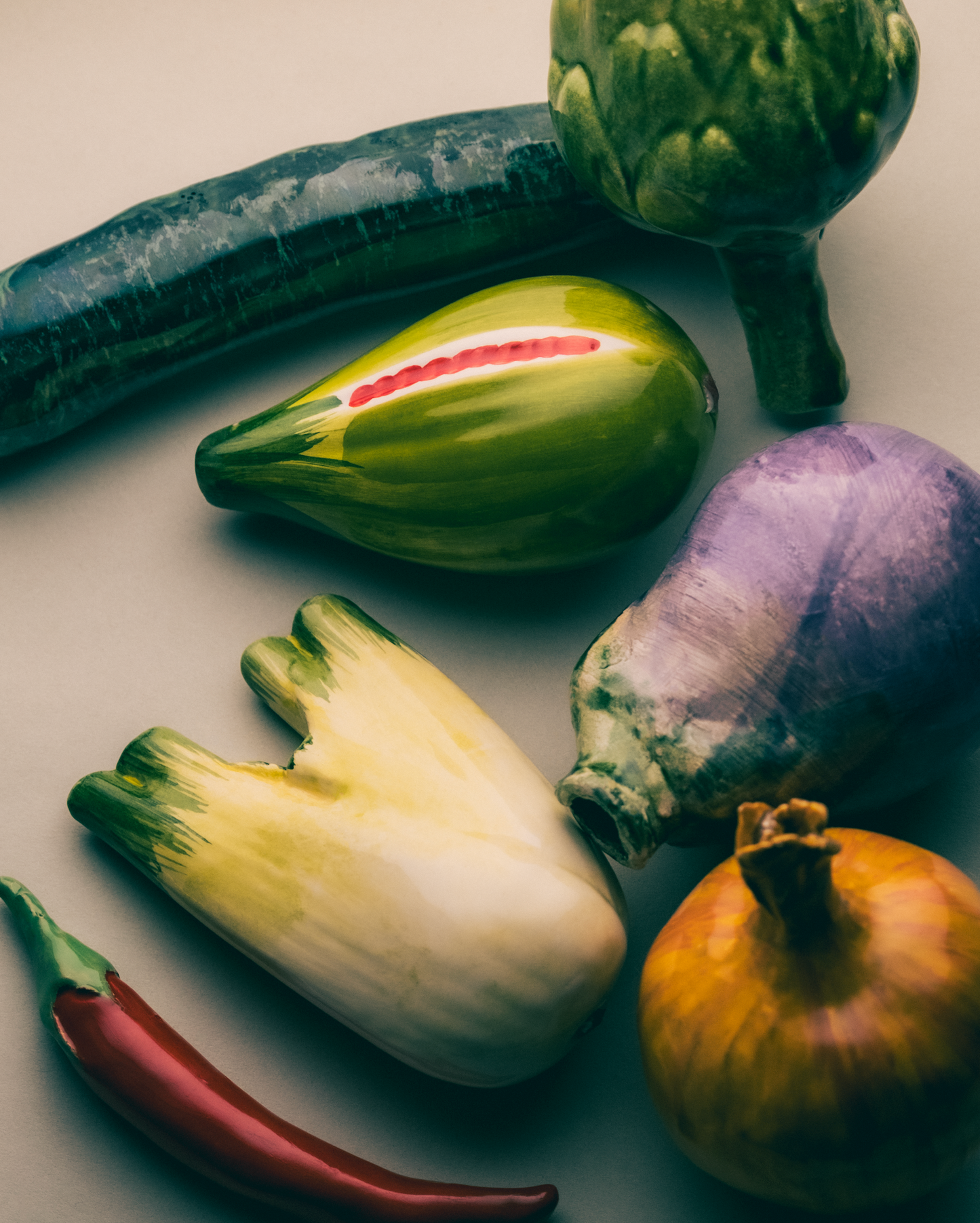 Marla Primrose Handmade Ceramic Glazed Courgette – Green