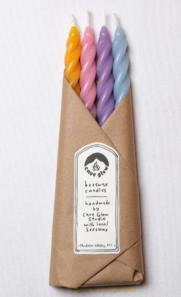 Cave Glow Beeswax Spiral Tapers set of 4 in Magic Hour