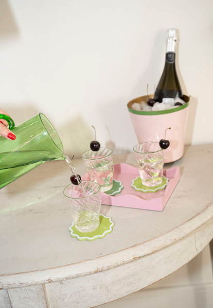 The Adrienne Murano Tumbler in Green, Set of Four