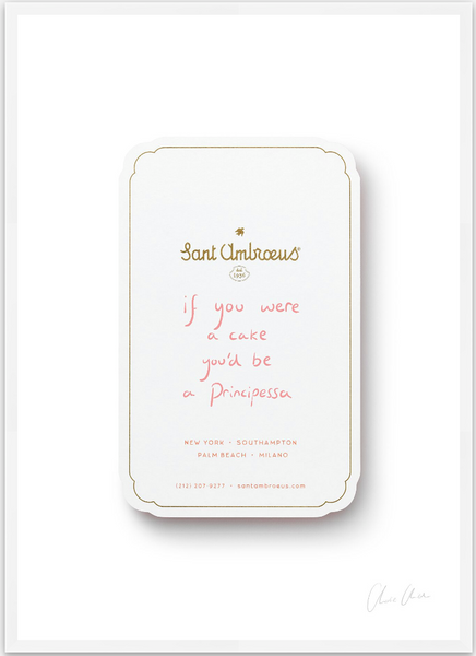 Card at Sant Ambroeus Print