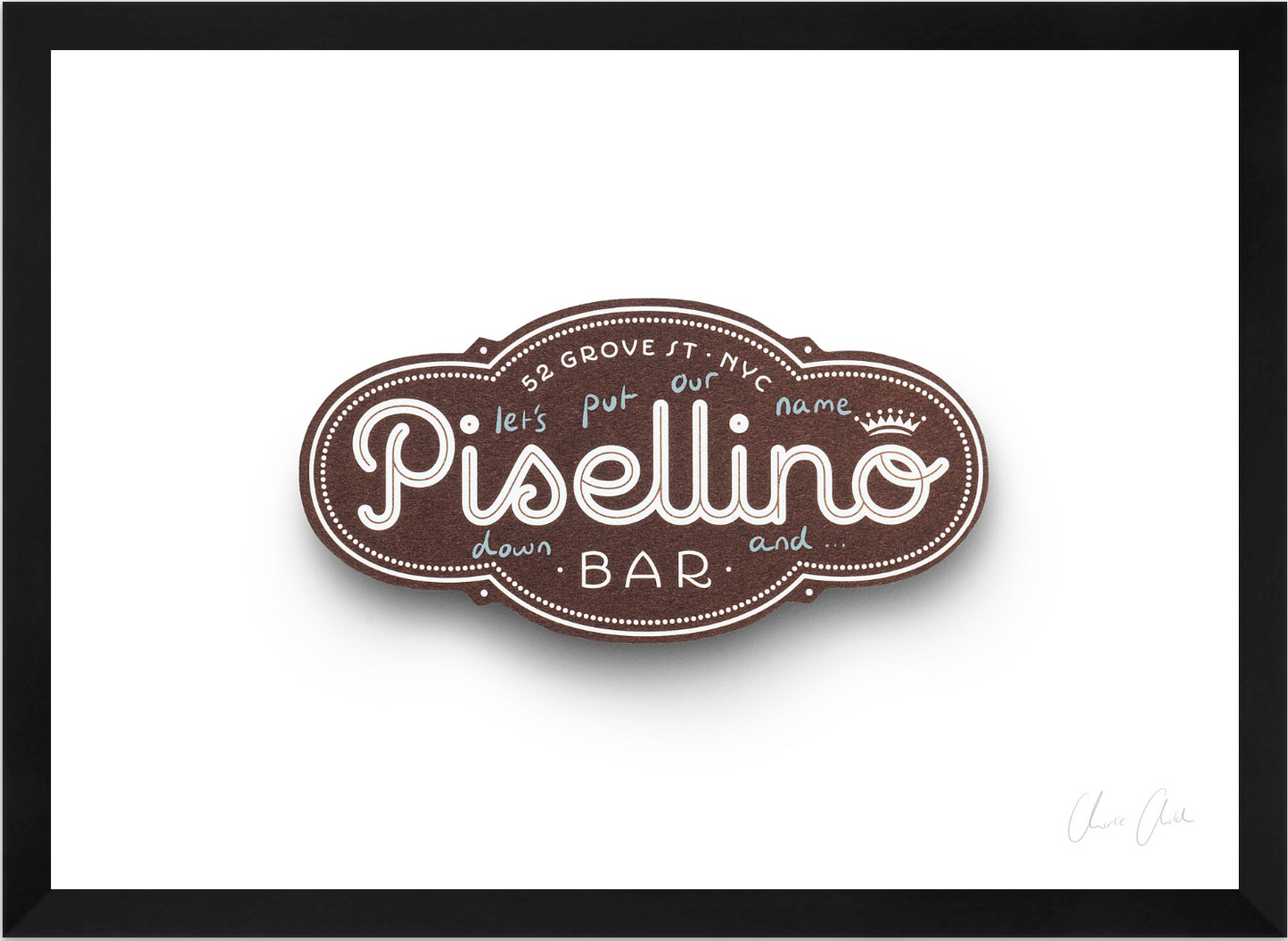 Card at Bar Pisellino Print