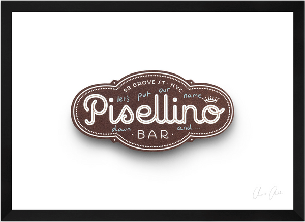 Card at Bar Pisellino Print