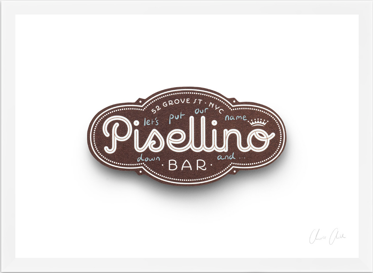 Card at Bar Pisellino Print
