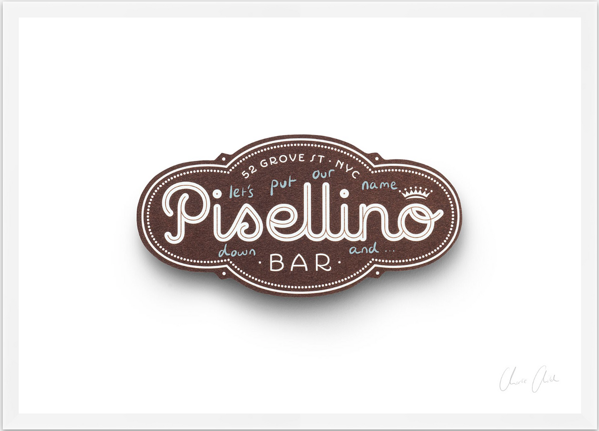 Card at Bar Pisellino Print