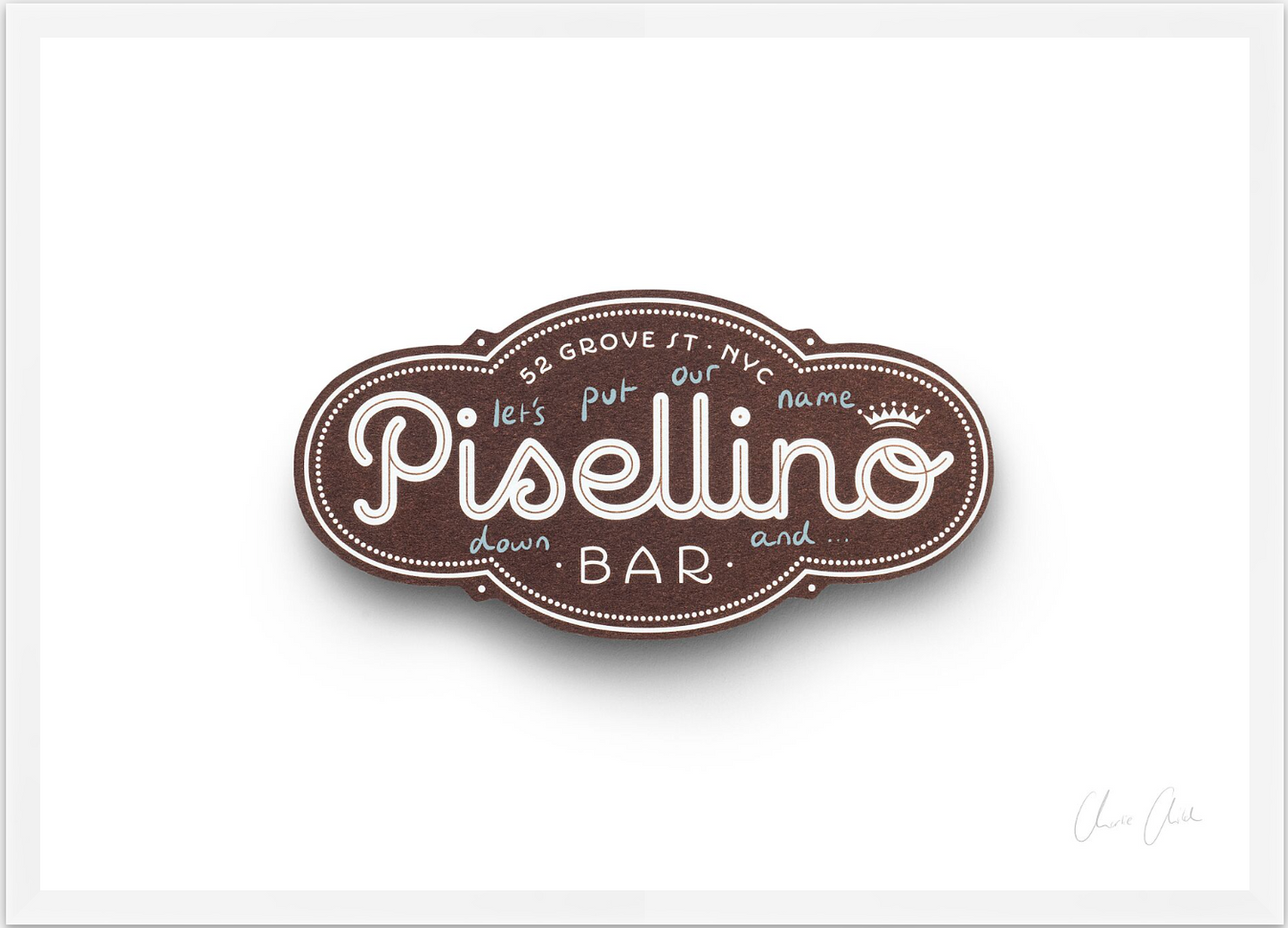 Card at Bar Pisellino Print