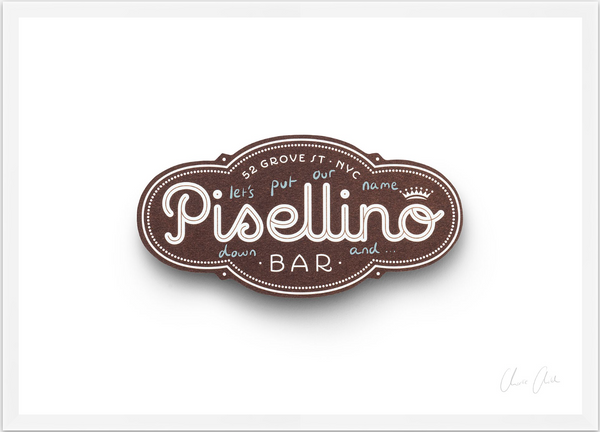 Card at Bar Pisellino Print