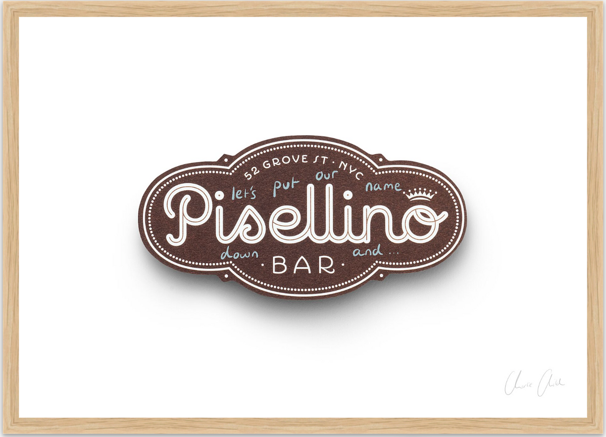 Card at Bar Pisellino Print