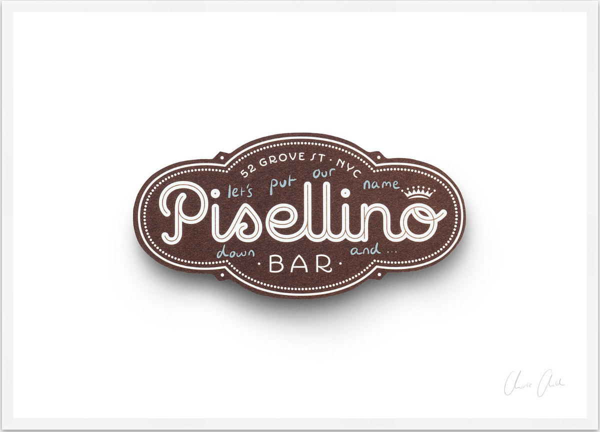 Card at Bar Pisellino Print