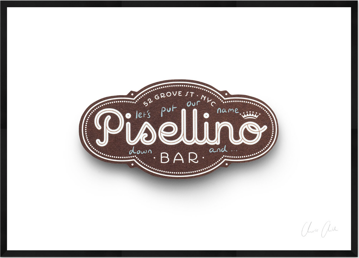 Card at Bar Pisellino Print