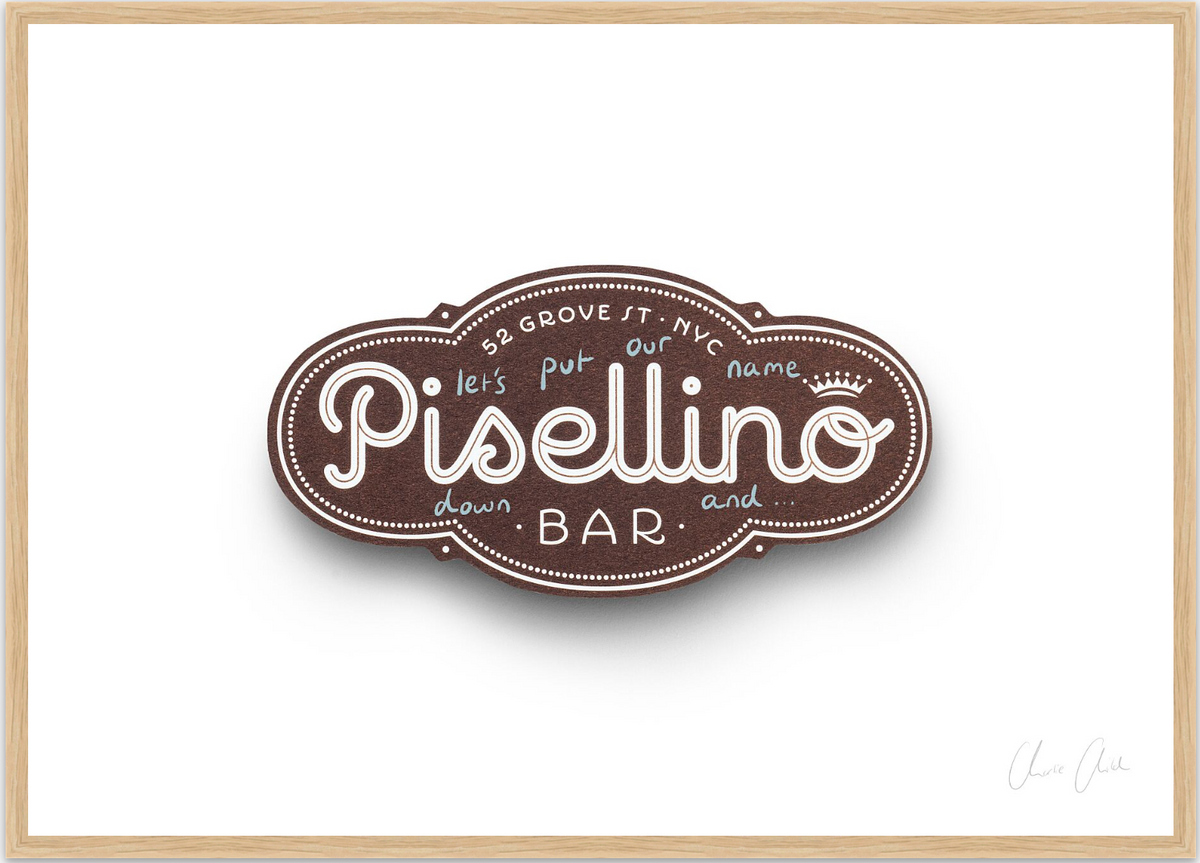 Card at Bar Pisellino Print