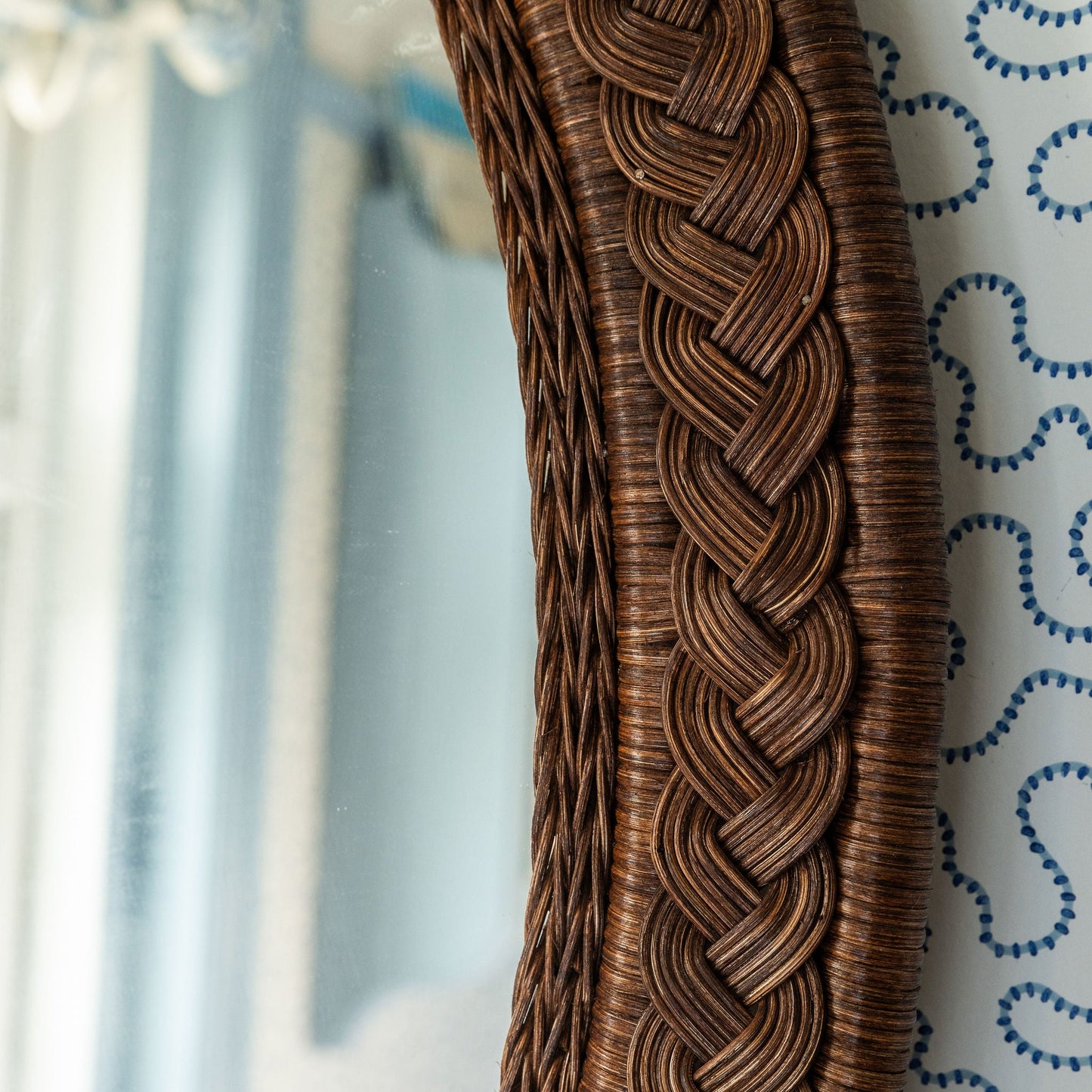 Serena Rattan Mirror, Large Oval