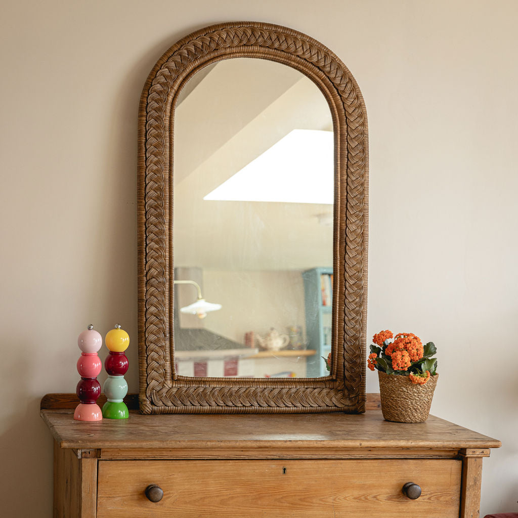 Serena Rattan Mirror, Large Arch