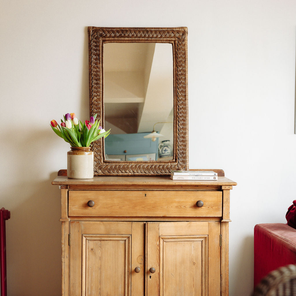Serena Rattan Mirror, Large Rectangular