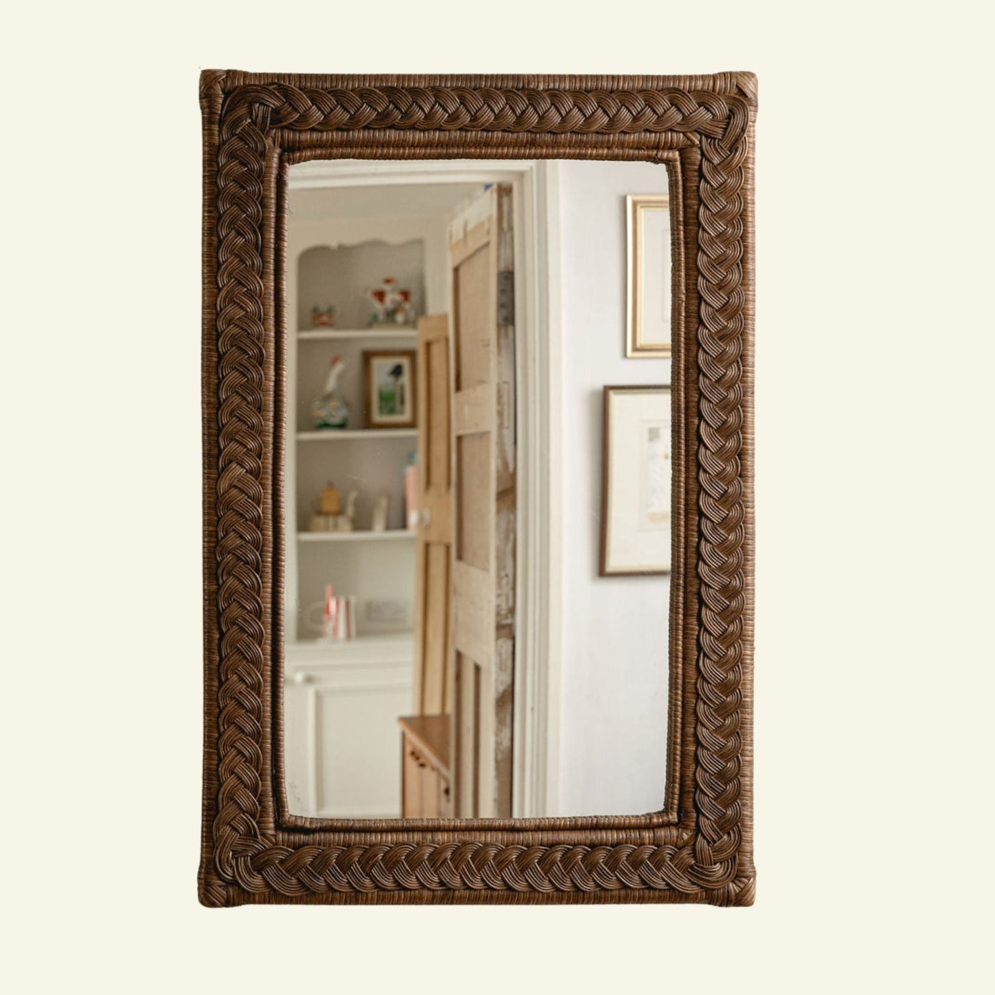 Serena Rattan Mirror, Large Rectangular