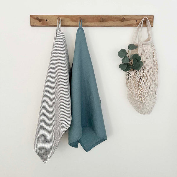 100% Linen Tea Towels OEKO-TEX® Certified – Khaki + Stripe