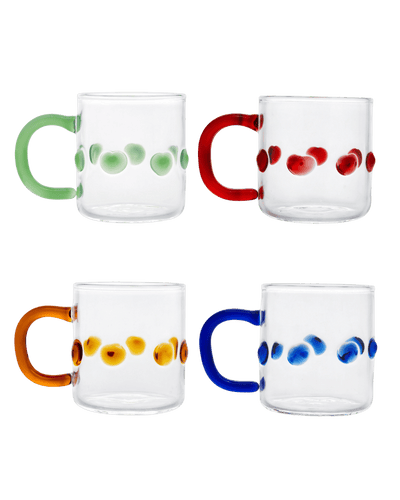 Set of Four 4oz Handblown Glass Espresso Cups -Issy Granger