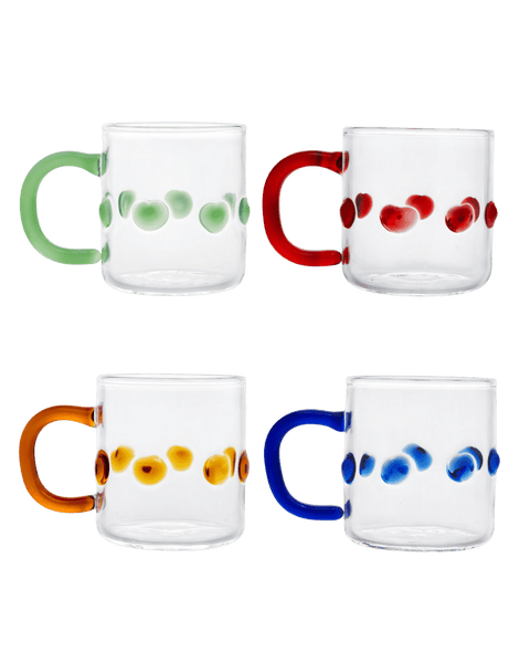 Set of Four 4oz Handblown Glass Espresso Cups -Issy Granger