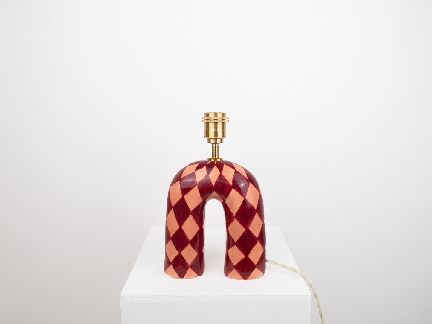 'You' Table Lamp - Maroon Diamonds