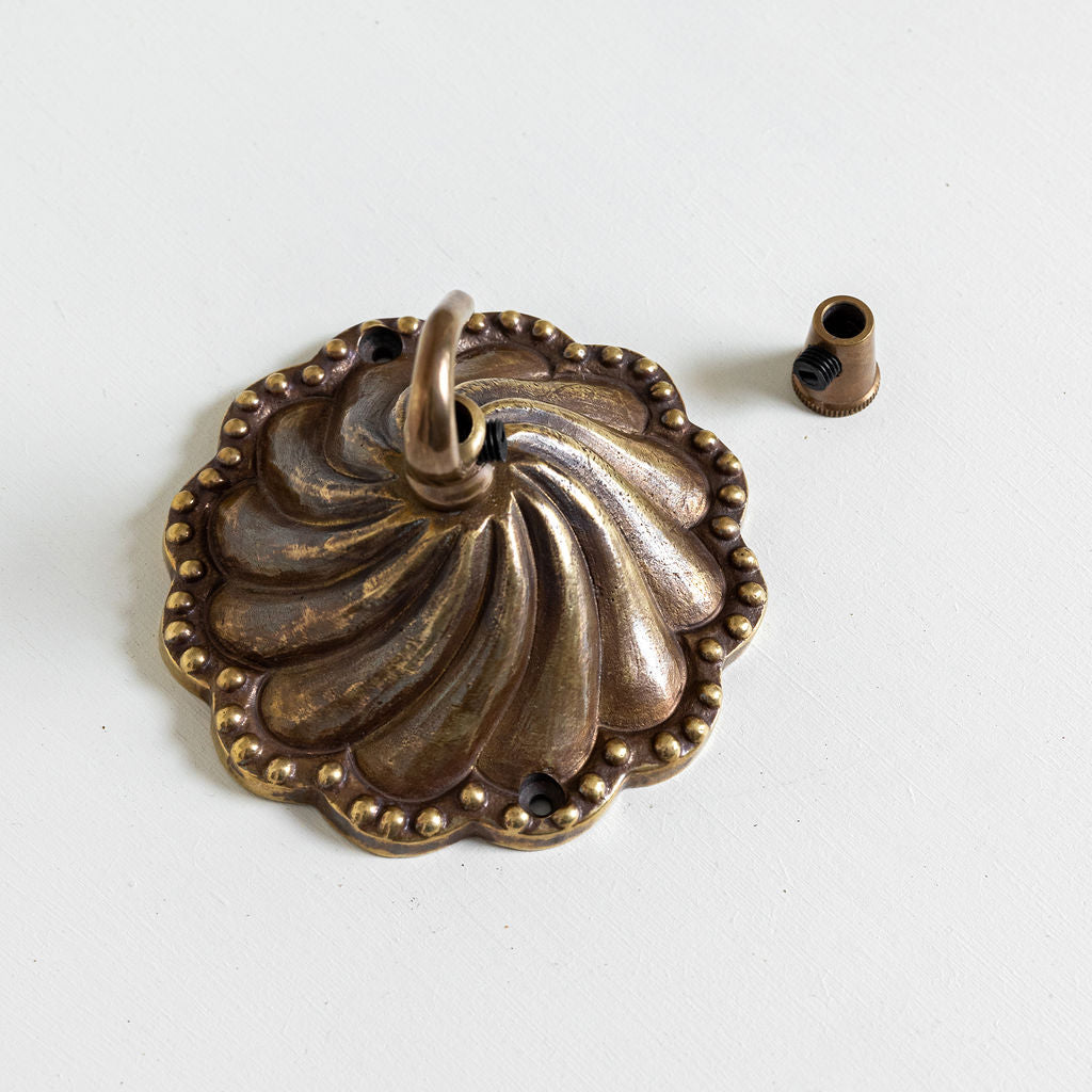 Shell Ceiling Rose, Polished Chrome