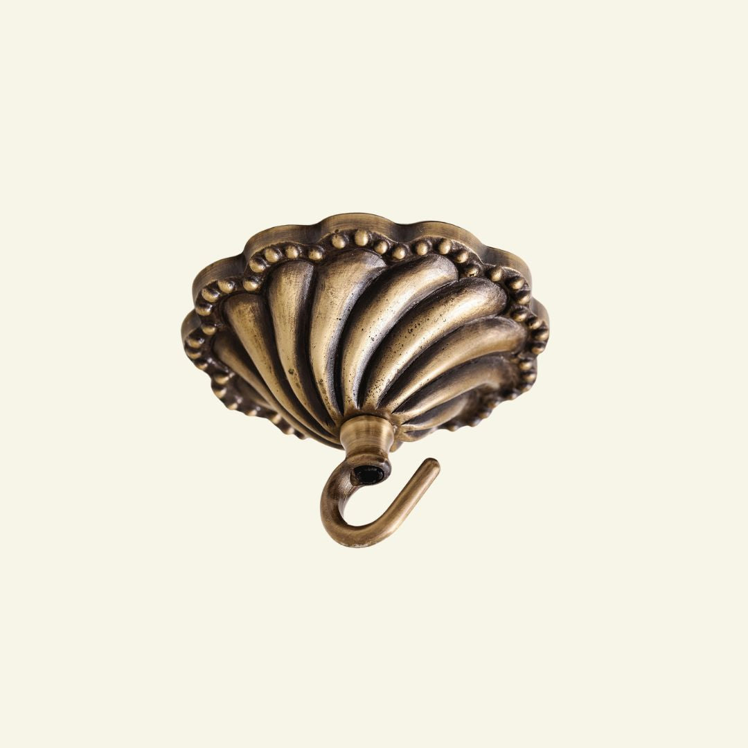 Shell Ceiling Rose, Antique Brass