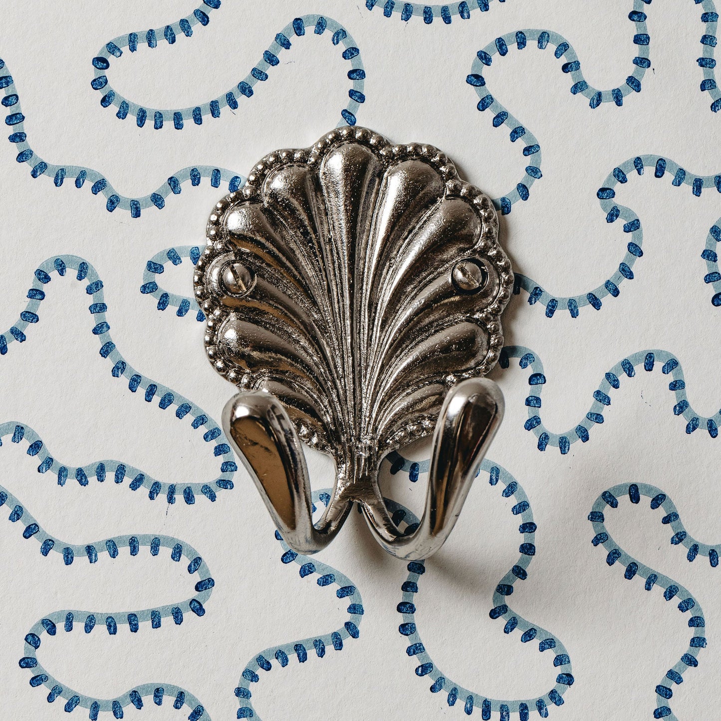 Shell Hook Double, Antique Brass