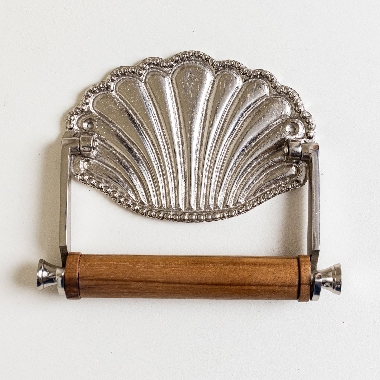Shell Toilet Roll Holder, Polished Chrome