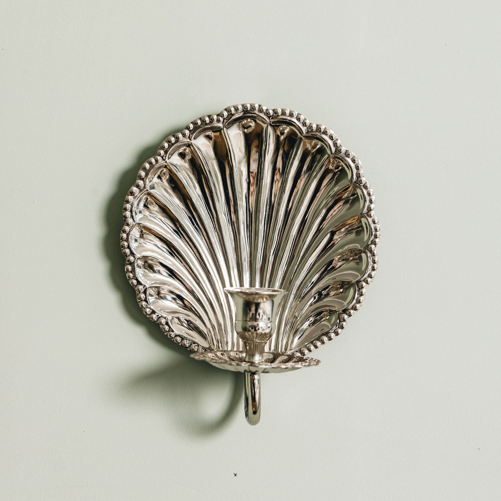 Shell Wall Sconce Single, Polished Chrome