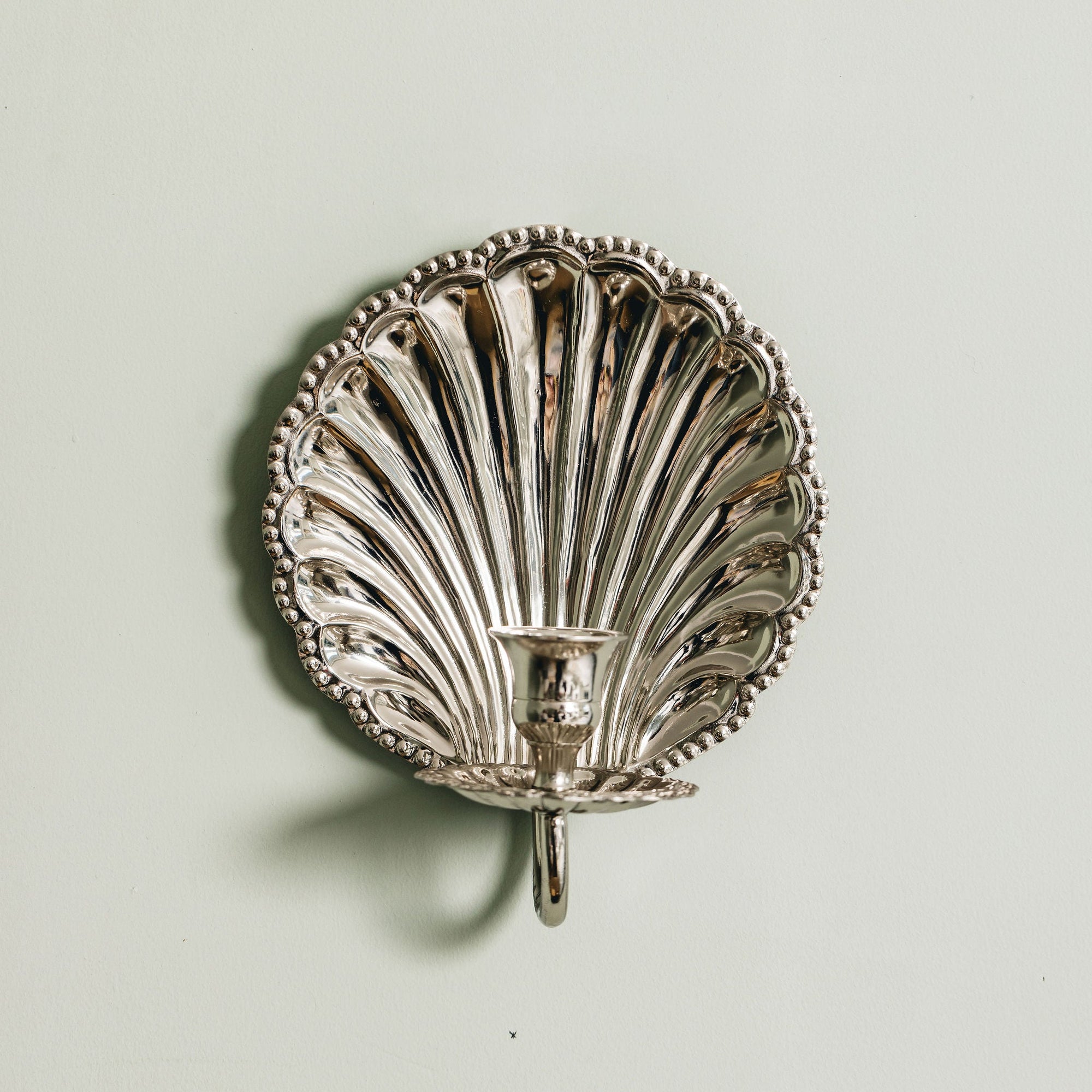 Shell Wall Sconce Single, Polished Chrome