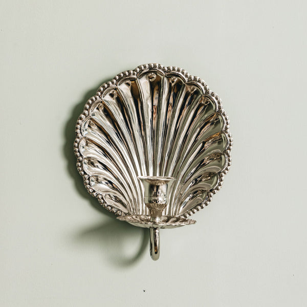 Shell Wall Sconce Single, Polished Chrome