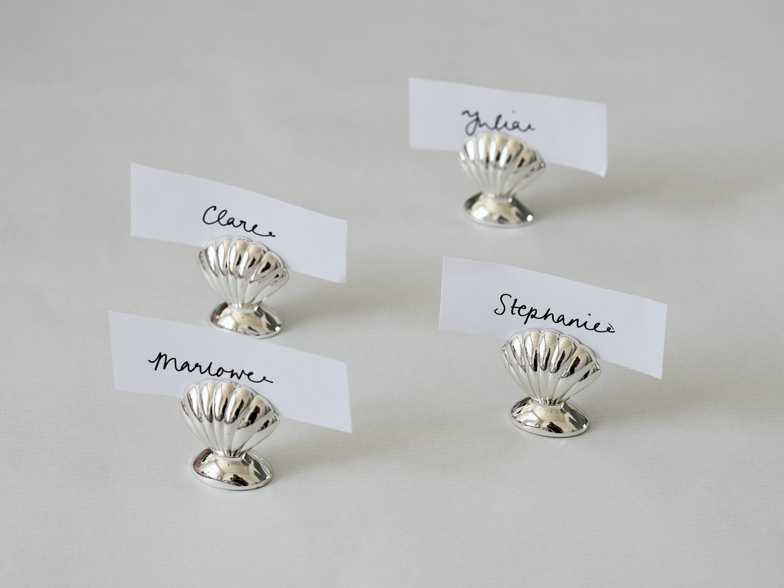 Shell Place Card Name Card Holder Set of Four
