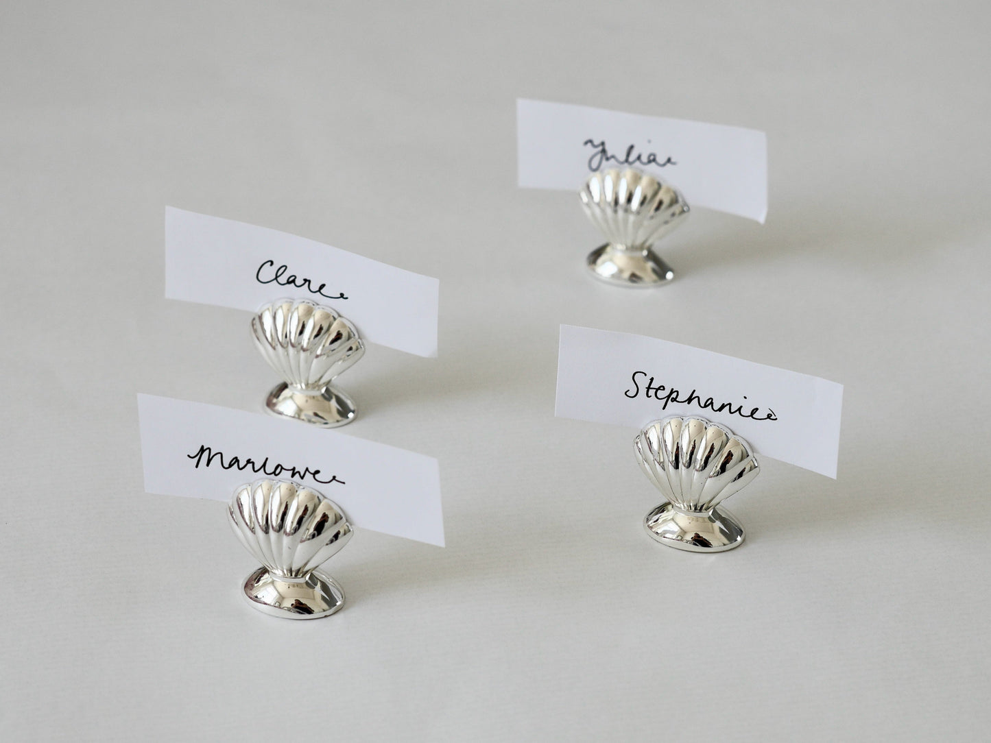 Shell Place Card Name Card Holder Set of Four