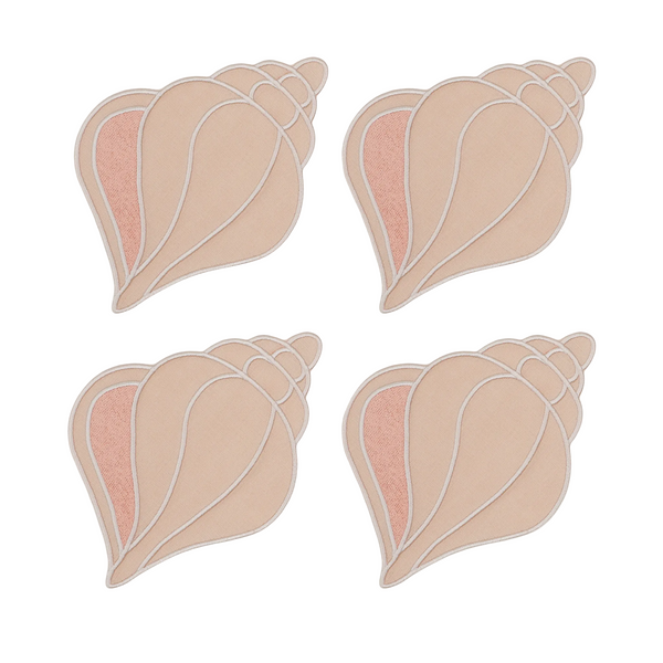 Conch Shell Linen Cocktail Napkins