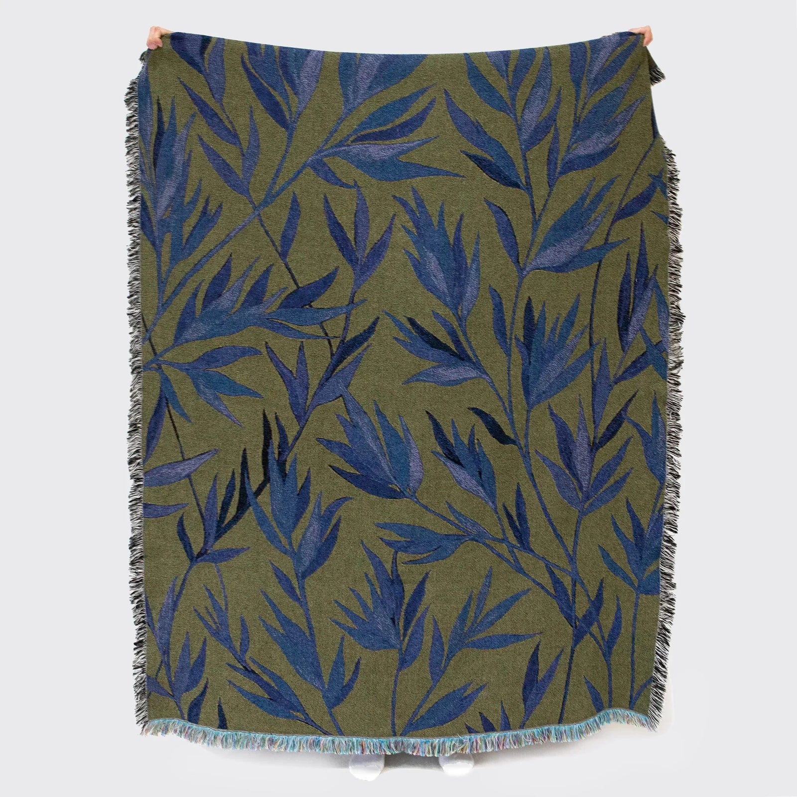 Growth (Olive Green) Recycled Cotton Woven Throw