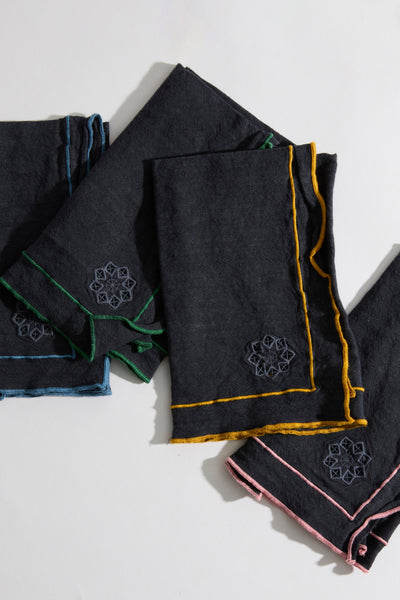 Day For Night Napkins Slate/Marigold