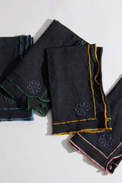 Day For Night Napkins Slate/Marigold