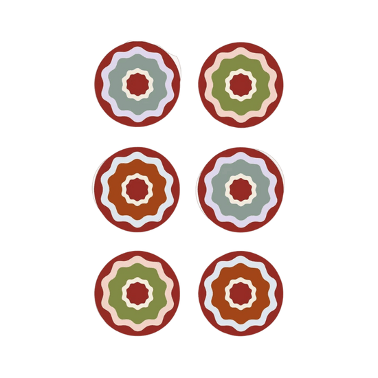Rhubarb Ripple Coasters (Set of 6)