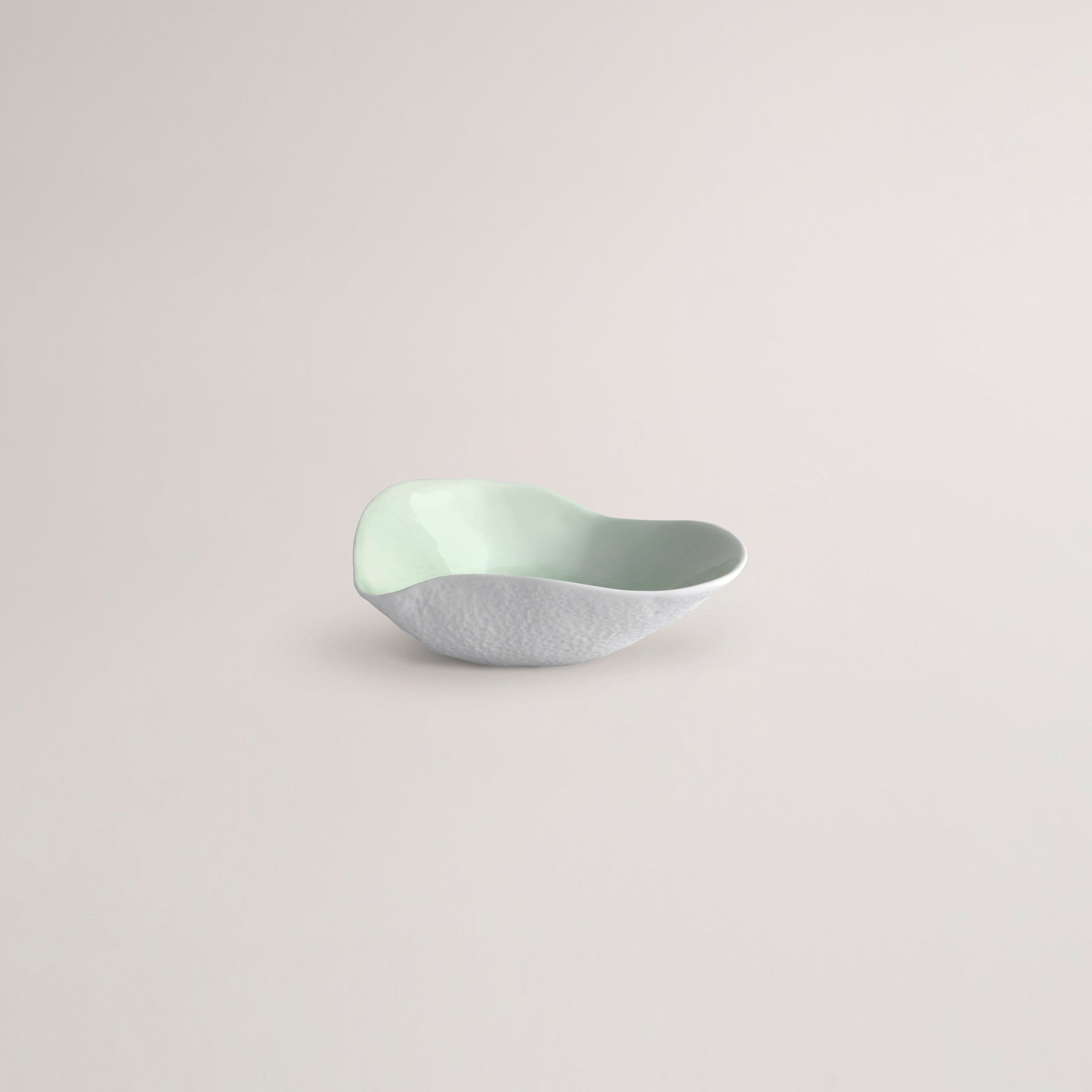 Handmade Limoges porcelain green side bowl