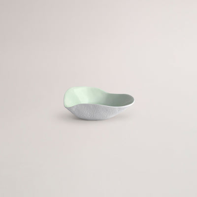 Handmade Limoges porcelain green side bowl