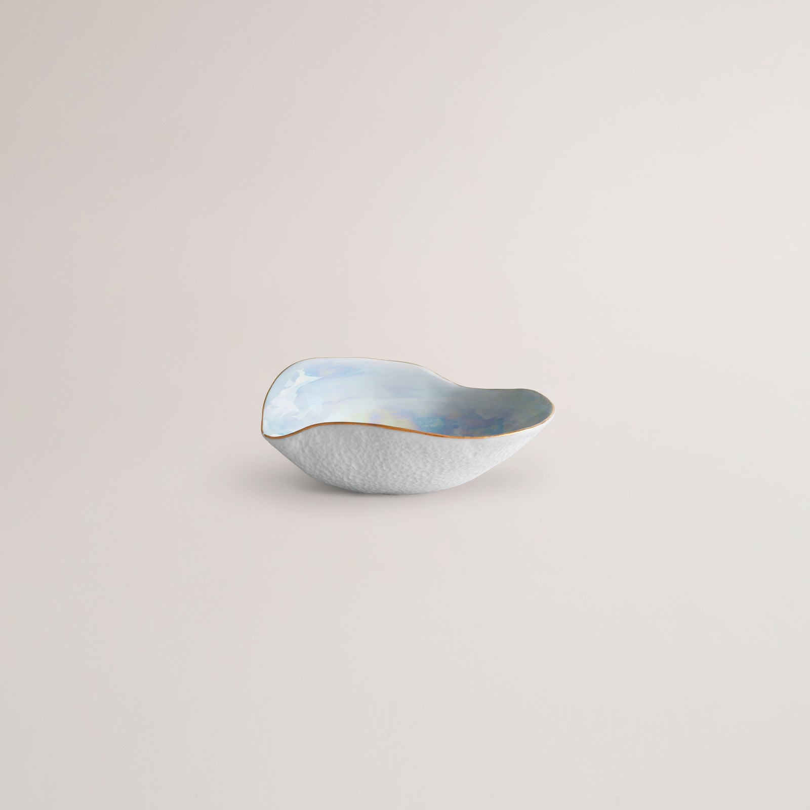 Handmade Limoges porcelain pearlescent side bowl