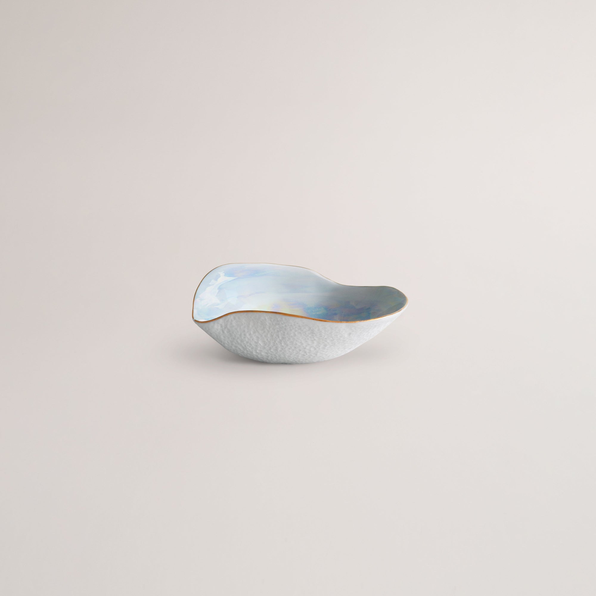 Handmade Limoges porcelain pearlescent side bowl