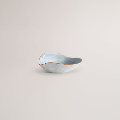 Handmade Limoges porcelain pearlescent side bowl