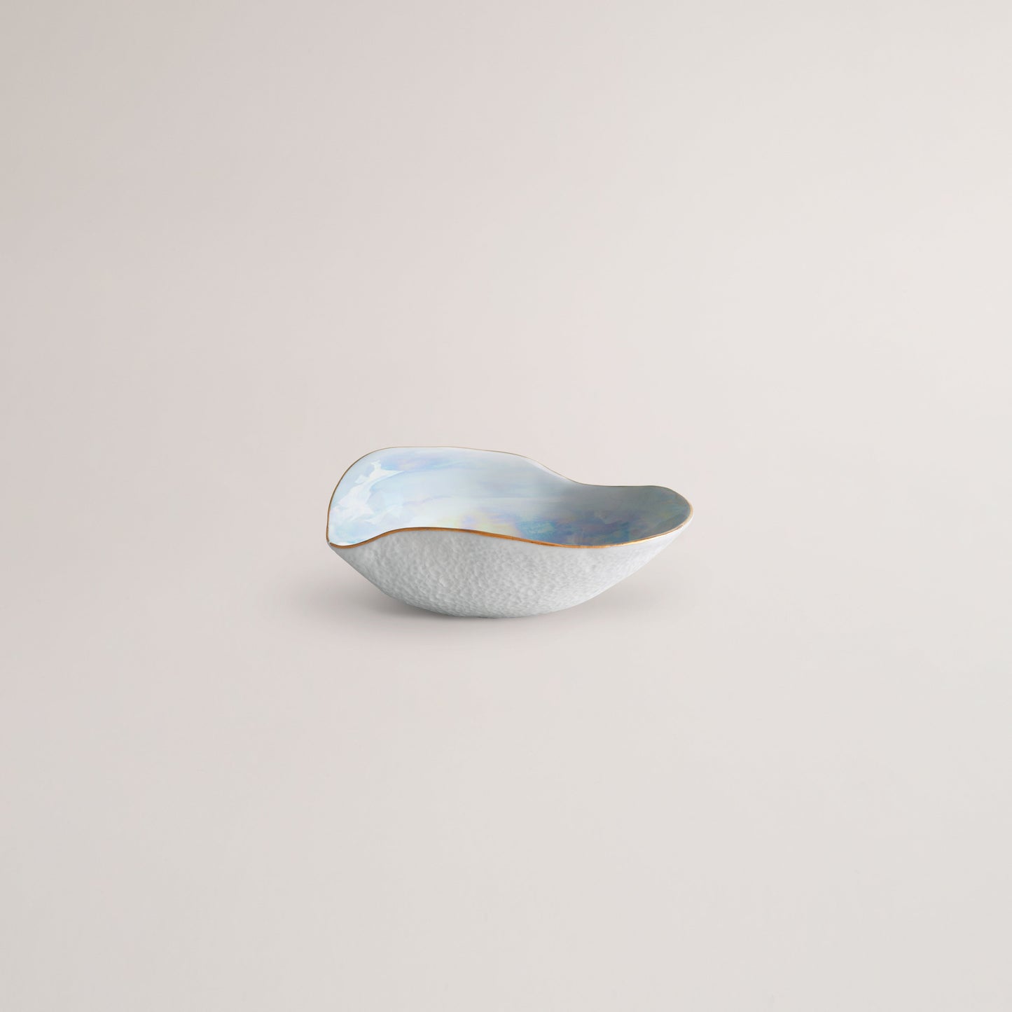 Handmade Limoges porcelain pearlescent side bowl