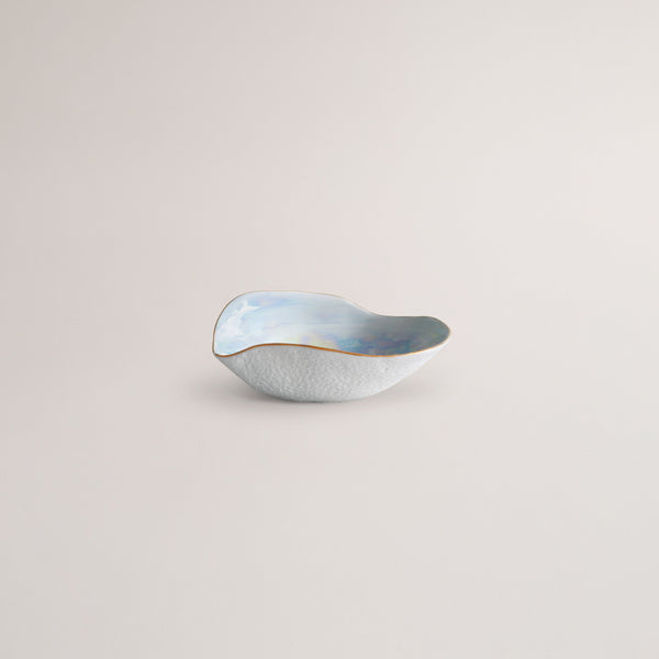 Handmade Limoges porcelain pearlescent side bowl