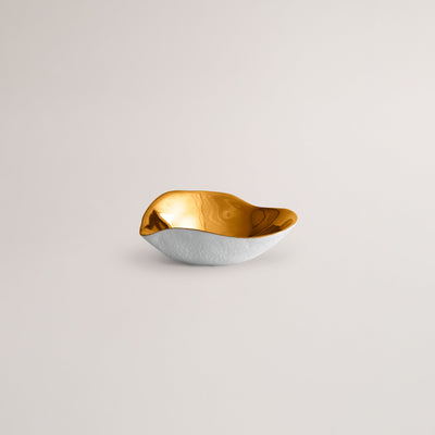 Handmade Limoges porcelain gold side bowl