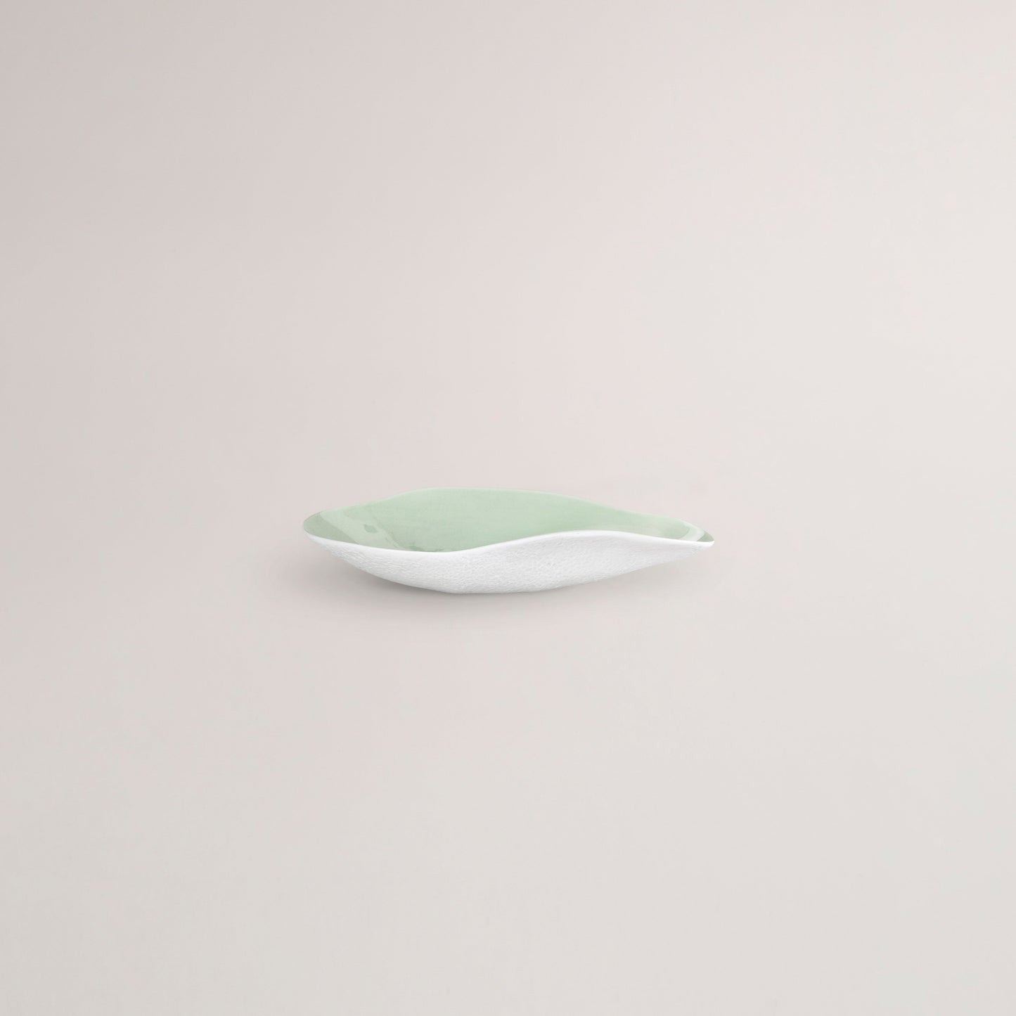 Handmade Limoges porcelain green side bowl