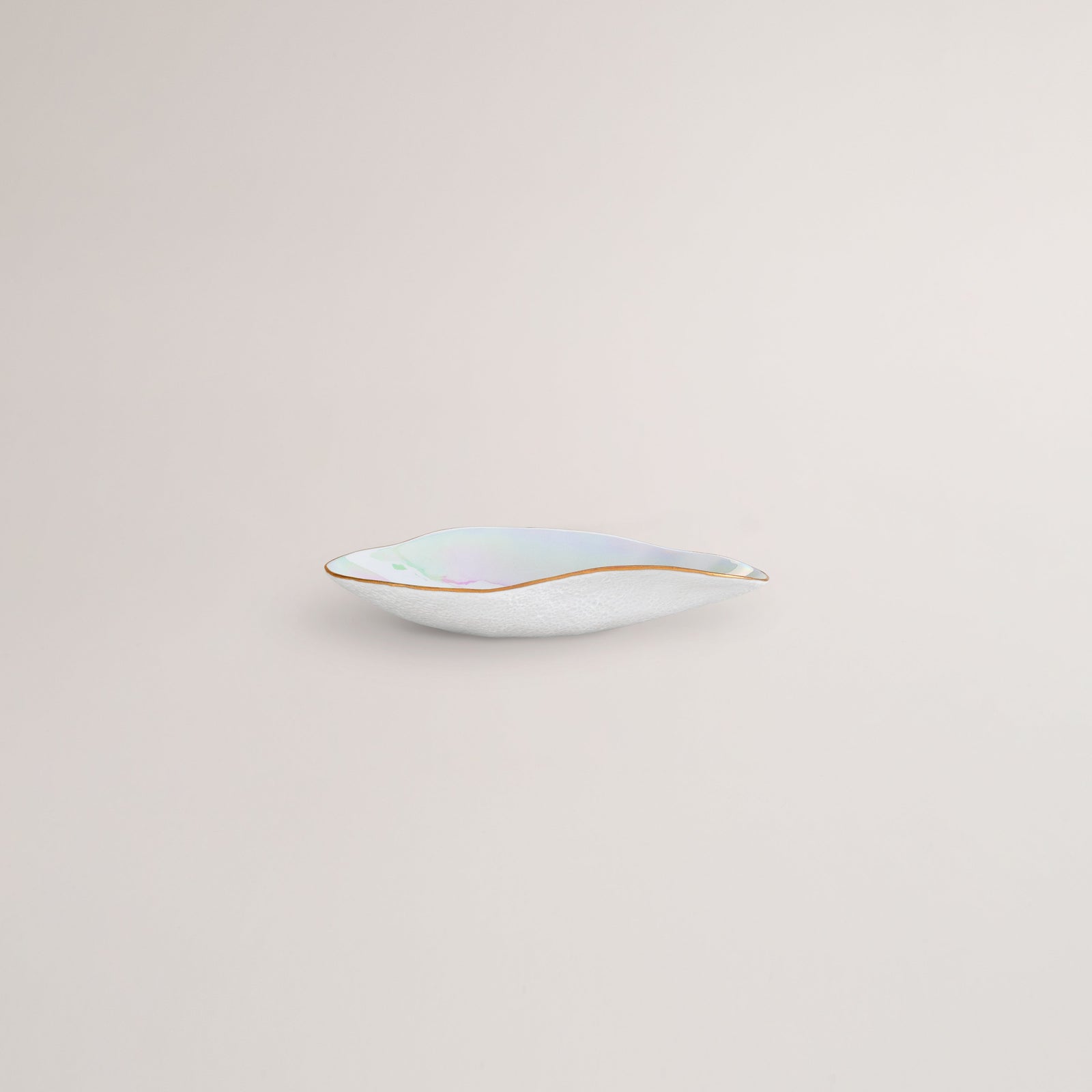Handmade Limoges porcelain pearlescent side bowl