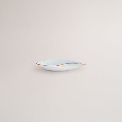 Handmade Limoges porcelain pearlescent side bowl